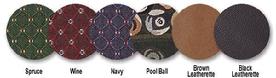 Cloth options for billiard chairs
